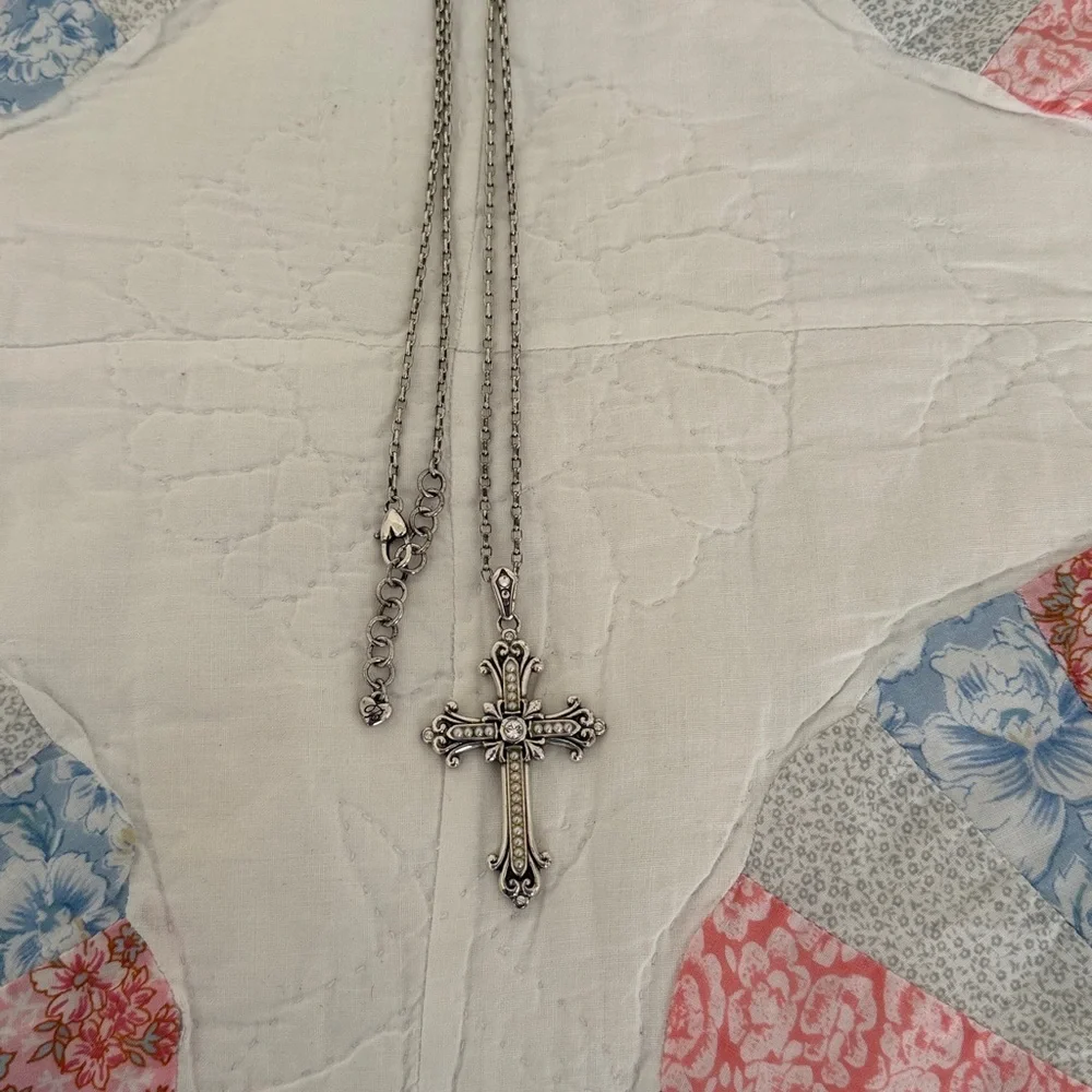 Brighton Silver Cross Pendant Necklace - Picture 2 of 4